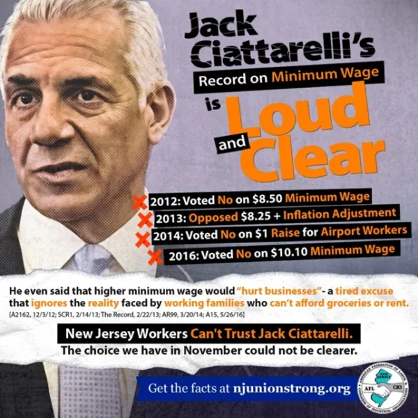 Ciattarelli Opposes Raising Minimum Wage