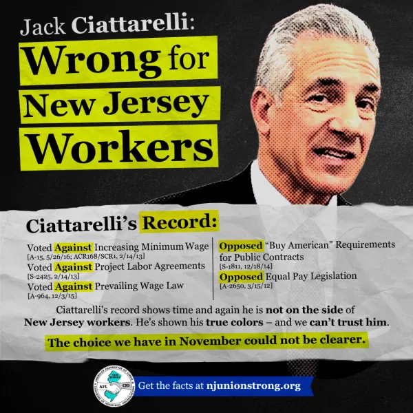 Ciattarelli Wrong for NJ